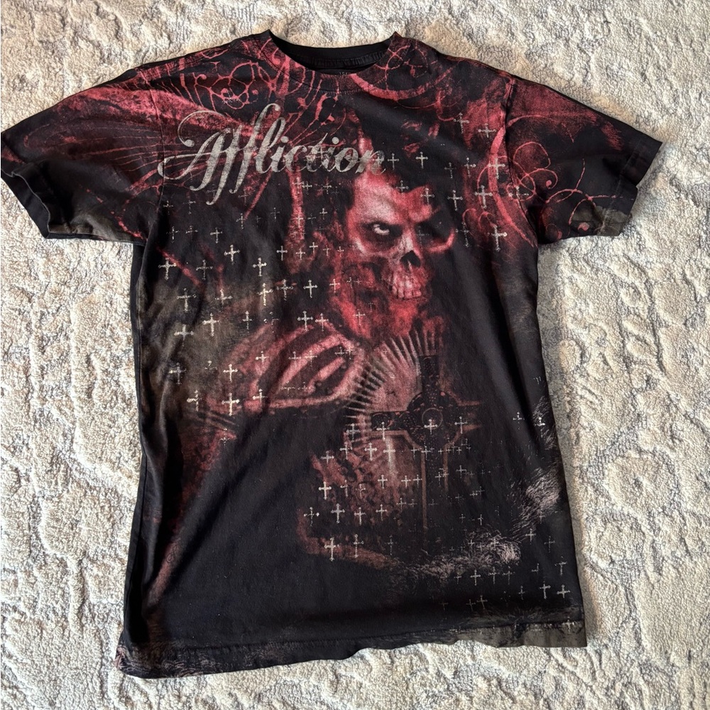 Affliction Men's Dark Skull Graphic Tee